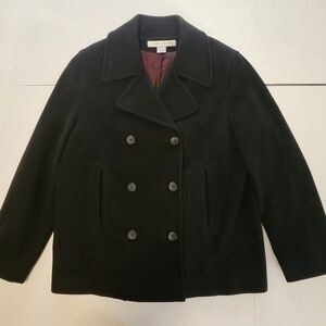 Larry Levine Women's Classic Black Peacoat